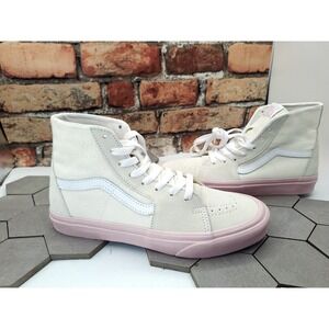 Vans Sk8 Tapered Cream Beige Pink Suede Marshmallow Sneaker Women Sz 9.5 Skate